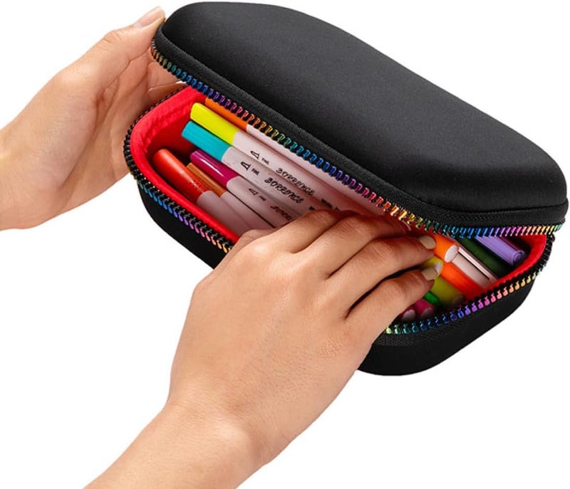 Zipit Black & Rainbow Pencil Box for Girls, Cute Pencil Case for School, Large Capacity Stationery Organizer Box - Image 5